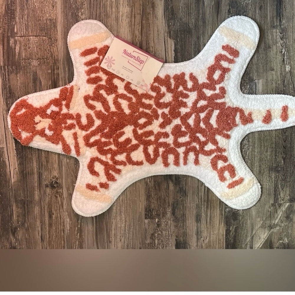Cheetah Non Skid Red and White Abstract Bath Rug